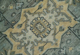 Custom made Beige, Gray and Charcoal Hand Knotted Traditional Heriz Wool Rug