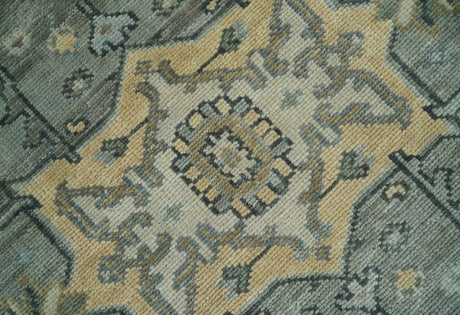 Custom made Beige, Gray and Charcoal Hand Knotted Traditional Heriz Wool Rug