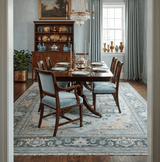 Custom made Beige, Gray and Charcoal Hand Knotted Traditional Heriz Wool Rug