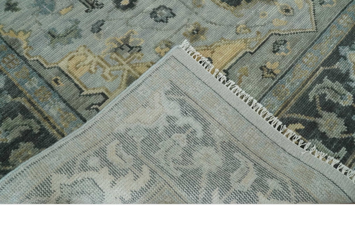 Custom made Beige, Gray and Charcoal Hand Knotted Traditional Heriz Wool Rug