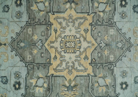 Custom made Beige, Gray and Charcoal Hand Knotted Traditional Heriz Wool Rug