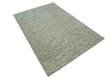 Custom Made Beige Modern Contemporary Hand Knotted Wool Area Rug