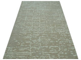 Custom Made Beige Modern Contemporary Hand Knotted Wool Area Rug