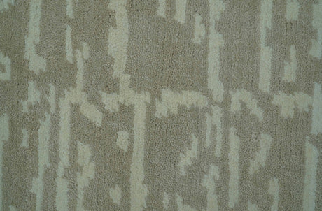 Custom Made Beige Modern Contemporary Hand Knotted Wool Area Rug