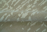 Custom Made Beige Modern Contemporary Hand Knotted Wool Area Rug