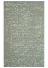 Custom Made Beige Modern Contemporary Hand Knotted Wool Area Rug