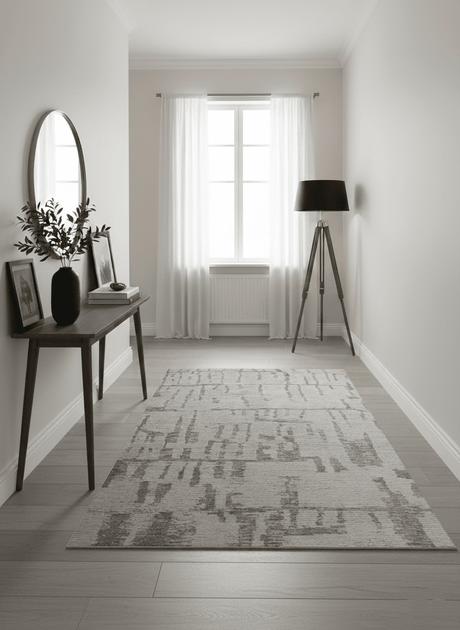 Custom Made Beige, Olive and Gray Hand Knotted Modern Abstract wool Area Rug