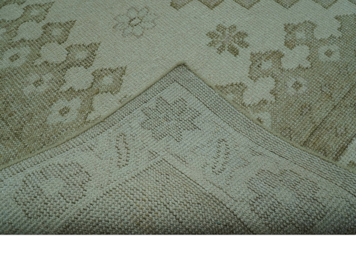 Custom Made Beige Traditional Turkish Design Hand knotted Wool Area Rug