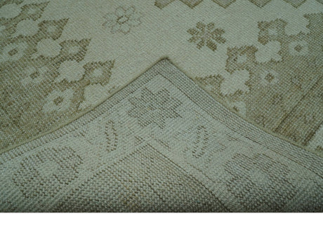 Custom Made Beige Traditional Turkish Design Hand knotted Wool Area Rug