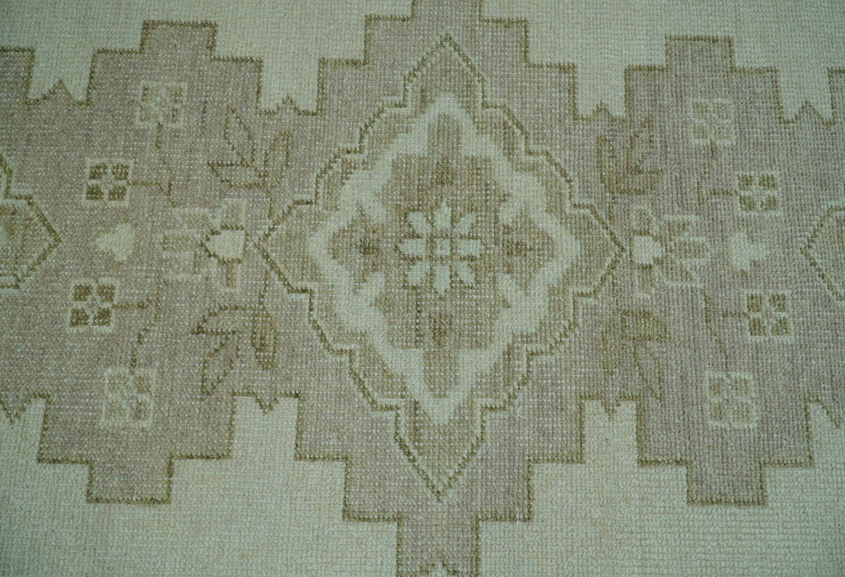 Custom Made Beige Traditional Turkish Design Hand knotted Wool Area Rug