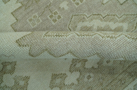 Custom Made Beige Traditional Turkish Design Hand knotted Wool Area Rug
