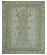 Custom Made Beige Traditional Turkish Design Hand knotted Wool Area Rug