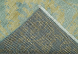 Custom Made Blue And Beige Traditional Floral Hand Knotted Wool Rug