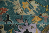 Custom Made Blue and Brown Colorful Multi Size Oushak wool Area Rug