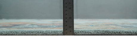 Custom Made Blue and Gray Hand Knotted Traditional Oushak Wool Area Rug