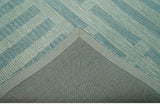 Custom Made Blue And Ivory Modern Abstract Pattern Hand Tufted Wool Area Rug