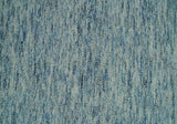 Custom Made Blue and Ivory Shaded Solid Wool Hand Woven Layering Area Rug