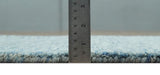 Custom Made Blue and Ivory Shaded Solid Wool Hand Woven Layering Area Rug