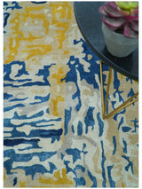 Custom Made Blue Modern Abstract Design Hand Tufted Area Rug