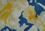 Custom Made Blue Modern Abstract Design Hand Tufted Area Rug