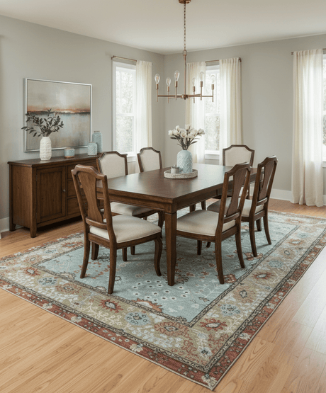 Custom Made Blue Modern Oushak Hand Knotted Wool Rug
