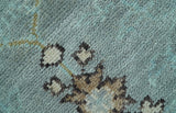 Custom Made Blue Modern Oushak Hand Knotted Wool Rug