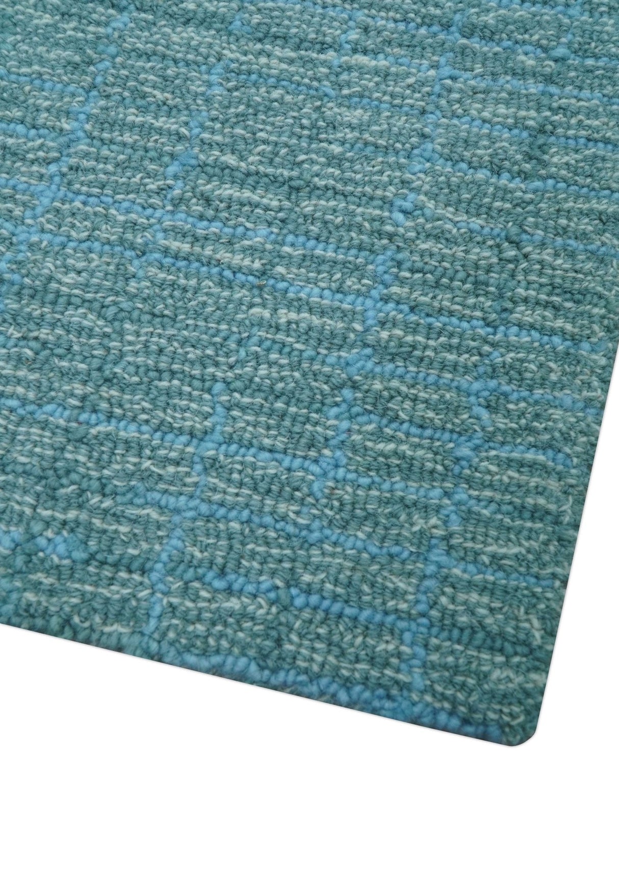 Custom Made Blue Modern Style Hand Tufted Wool Rug