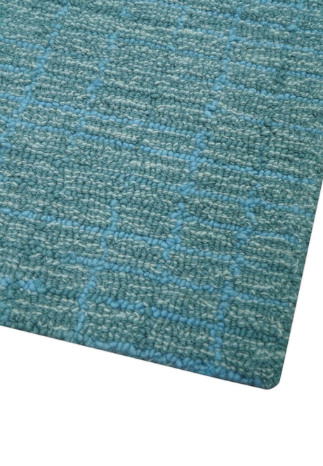 Custom Made Blue Modern Style Hand Tufted Wool Rug