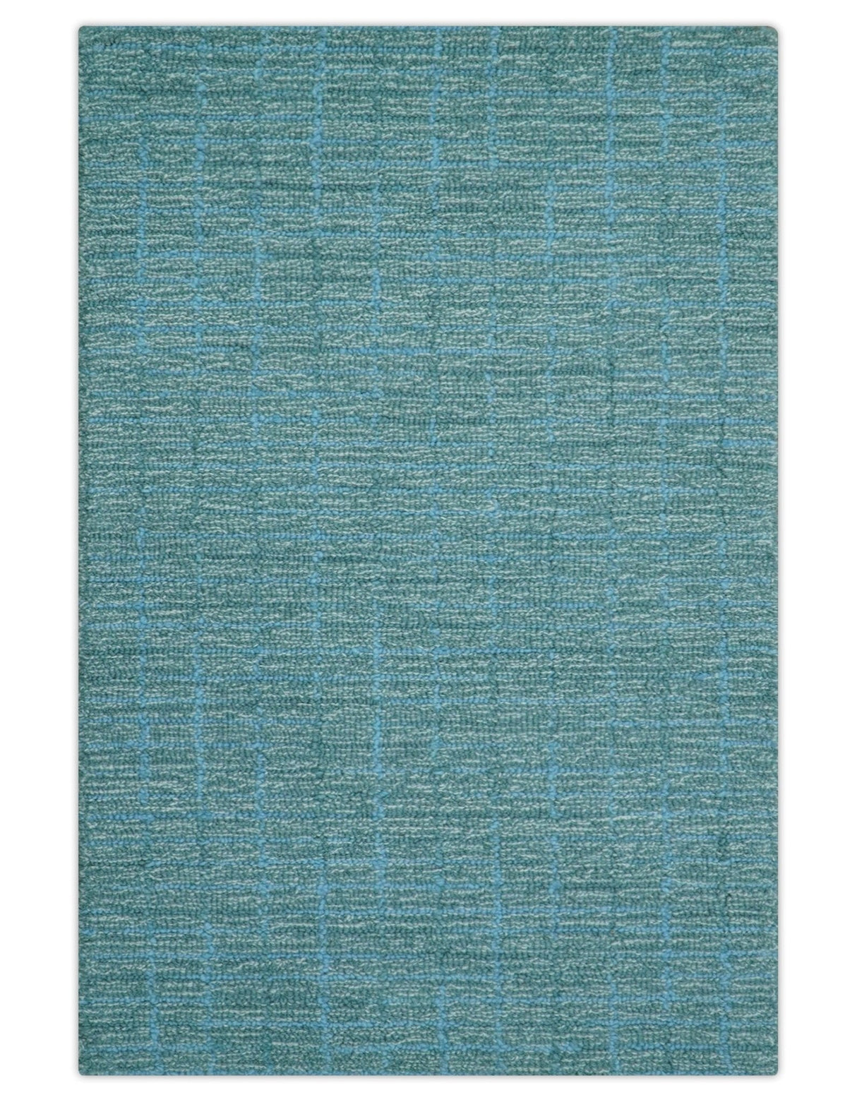 Custom Made Blue Modern Style Hand Tufted Wool Rug