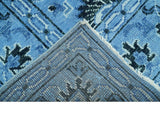 Custom Made Blue Traditional Persian Design Hand Knotted Wool Rug