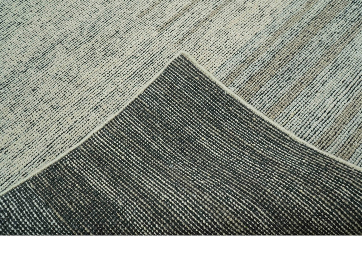 Custom Made Brown and Beige Contemporary Design Hand knotted Wool Area Rug