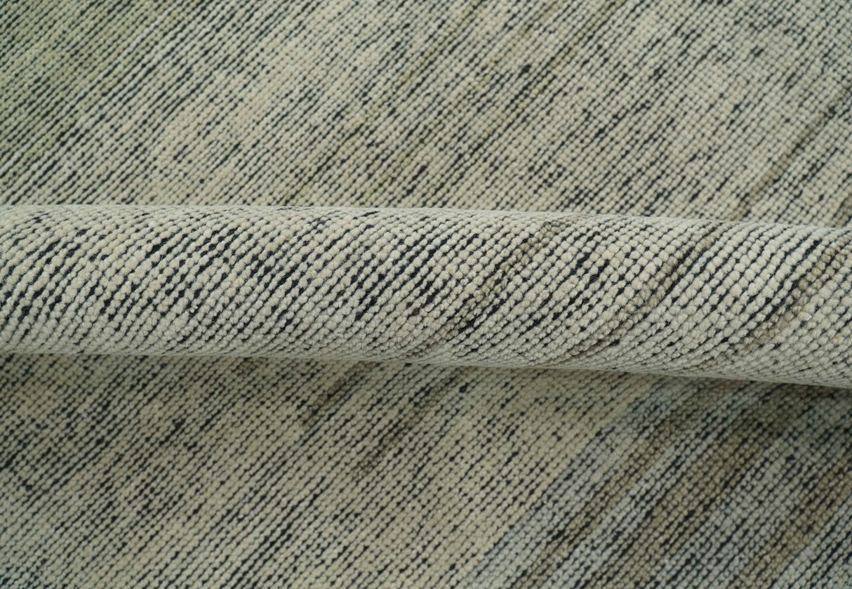 Custom Made Brown and Beige Contemporary Design Hand knotted Wool Area Rug