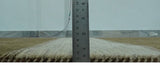 Custom Made Brown and Ivory Geometrical Stripes Design wool Area Rug