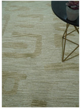 Custom Made brown And Ivory Modern Abstract Pattern Hand Tufted Wool Area Rug
