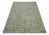 Custom Made brown And Ivory Modern Abstract Pattern Hand Tufted Wool Area Rug
