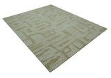 Custom Made brown And Ivory Modern Abstract Pattern Hand Tufted Wool Area Rug