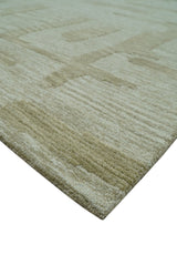Custom Made brown And Ivory Modern Abstract Pattern Hand Tufted Wool Area Rug