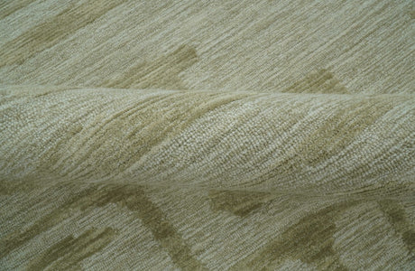Custom Made brown And Ivory Modern Abstract Pattern Hand Tufted Wool Area Rug
