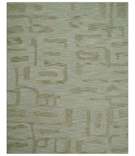Custom Made brown And Ivory Modern Abstract Pattern Hand Tufted Wool Area Rug