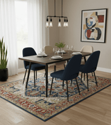 Custom Made Brown, Blue, Ivory and Olive Hand knotted Traditional Heriz Medallion Wool Area Rug