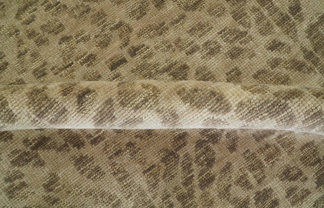 Custom Made Camel and Taupe Modern leopard Design Hand knotted wool area rug
