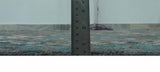 Custom Made Charcoal and Teal Hand knotted Traditional Oushak wool area rug