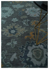 Custom Made Charcoal, Gray and Silver Antique look Traditional Oushak wool Area Rug