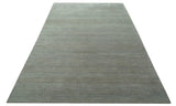 Custom Made Contemporary Blue and Brown Hand Knotted wool Area Rug