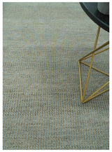 Custom Made Contemporary Blue and Brown Hand Knotted wool Area Rug