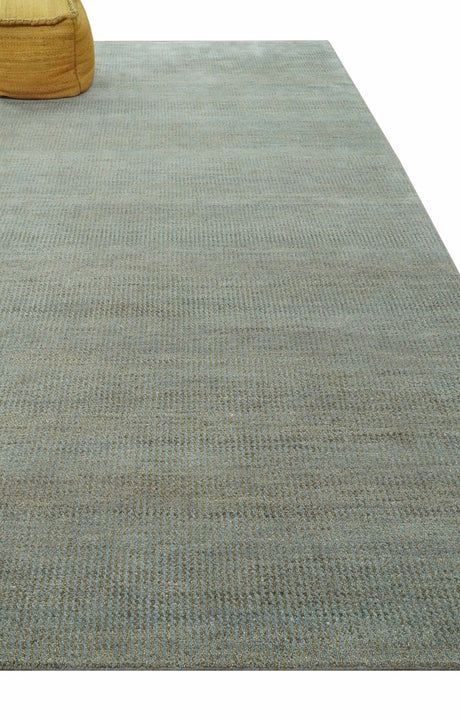 Custom Made Contemporary Blue and Brown Hand Knotted wool Area Rug