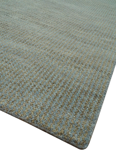 Custom Made Contemporary Blue and Brown Hand Knotted wool Area Rug