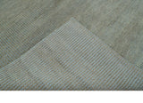 Custom Made Contemporary Blue and Brown Hand Knotted wool Area Rug