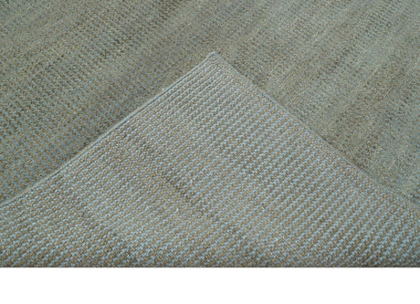 Custom Made Contemporary Blue and Brown Hand Knotted wool Area Rug
