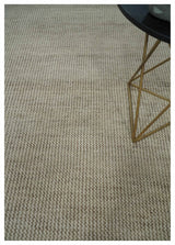 Custom Made Contemporary Brown and Ivory Hand Knotted Rug Area Rug